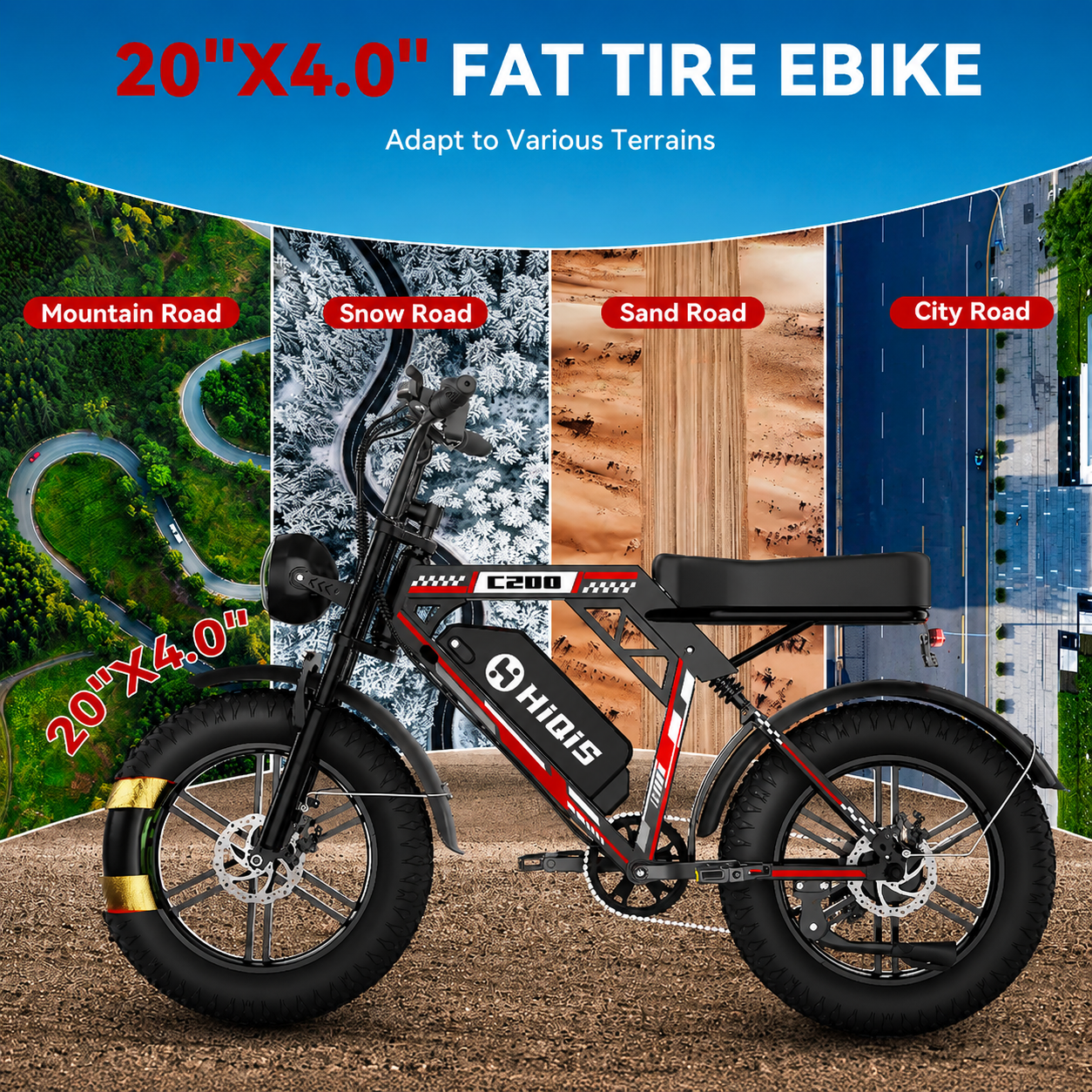 HiQiS C200 Mountain Fat Tire Electric Bike
