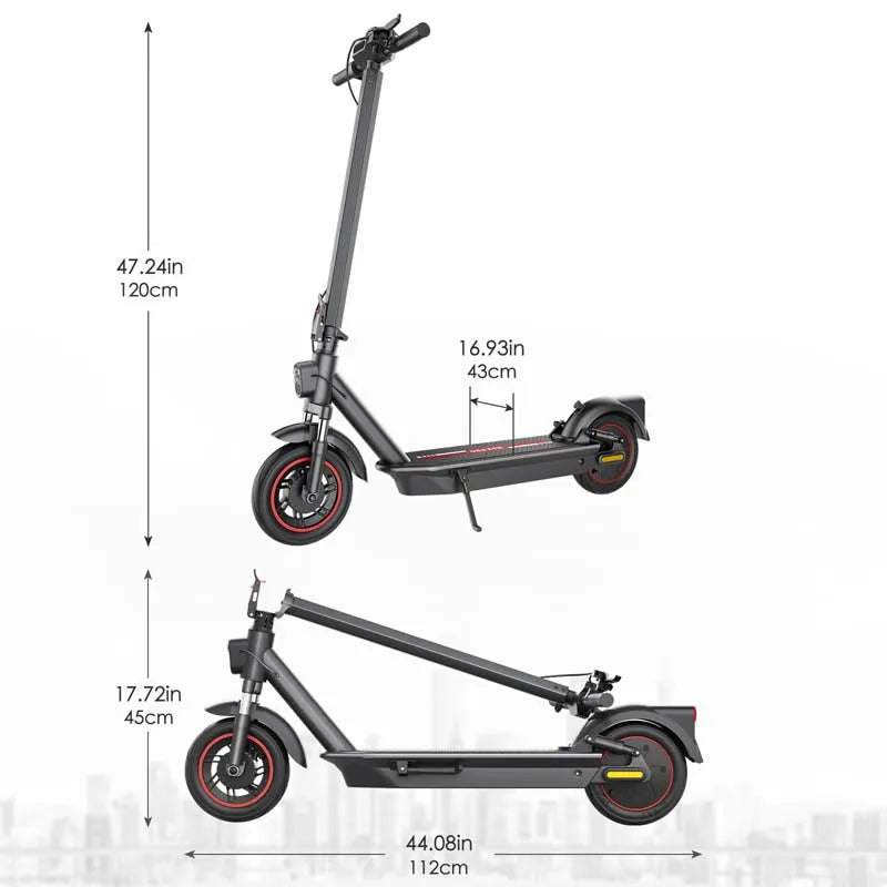MAX PRO Scooter Elettrico da 600W con Pneumatici ad Aria da 10 Pollici