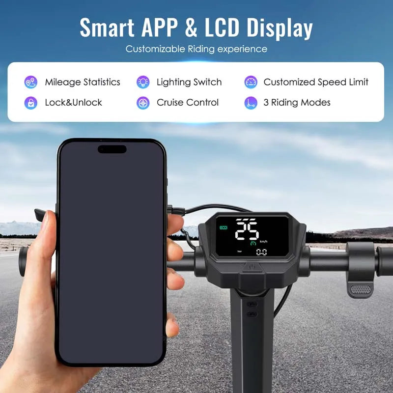 MAX PRO Scooter Elettrico da 600W con Pneumatici ad Aria da 10 Pollici